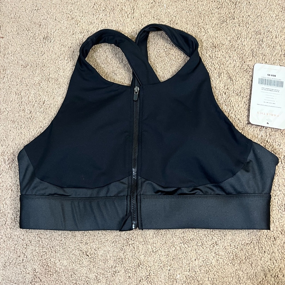 Fabletics Ella high zip front sports bra